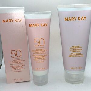 Mary Kay Broad Spectrum SPF 50 & After-Sun Replenishing Gel New Stock Exp. 10/27